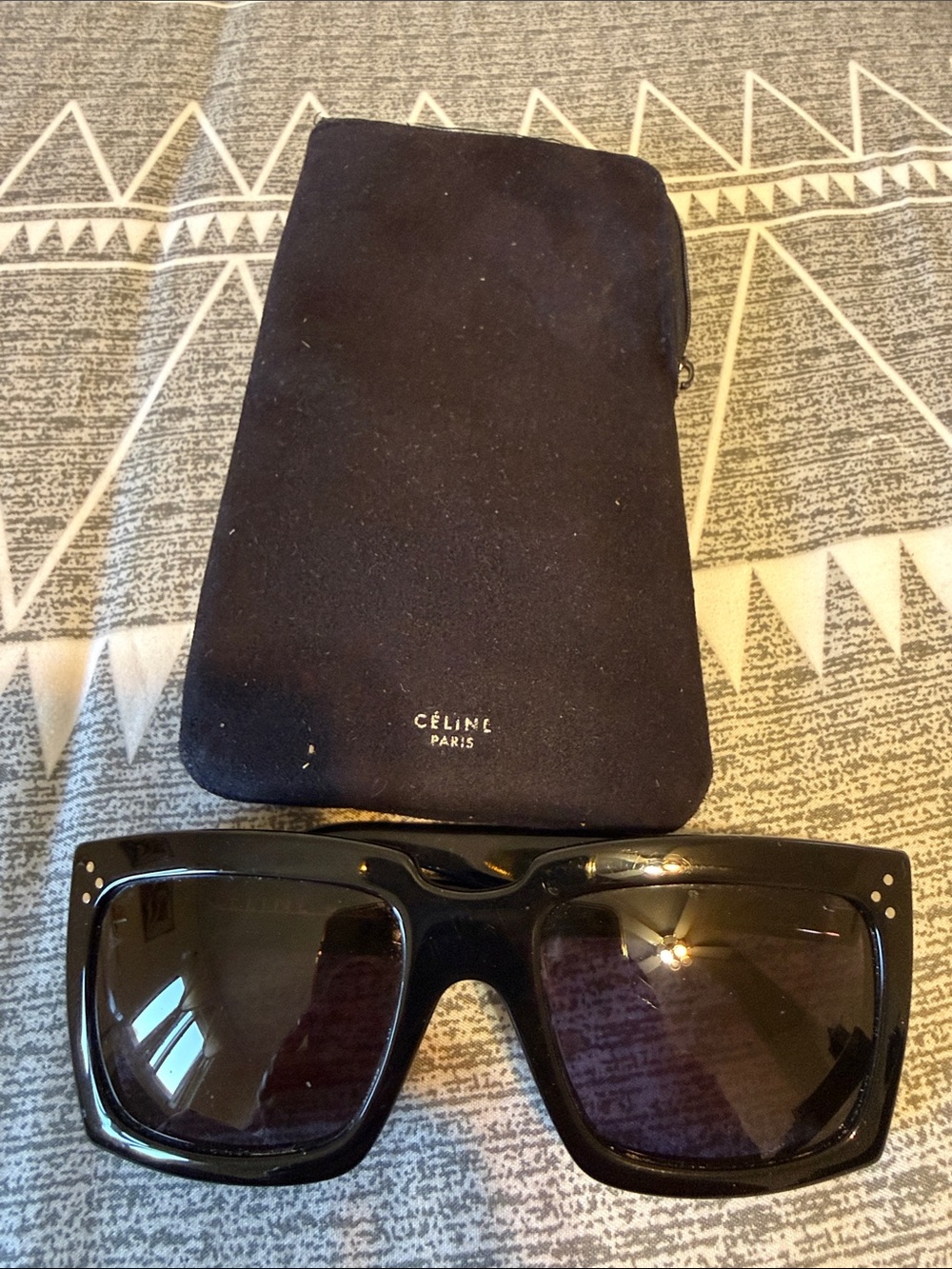 Celine Black Square Oversized Sunglasses